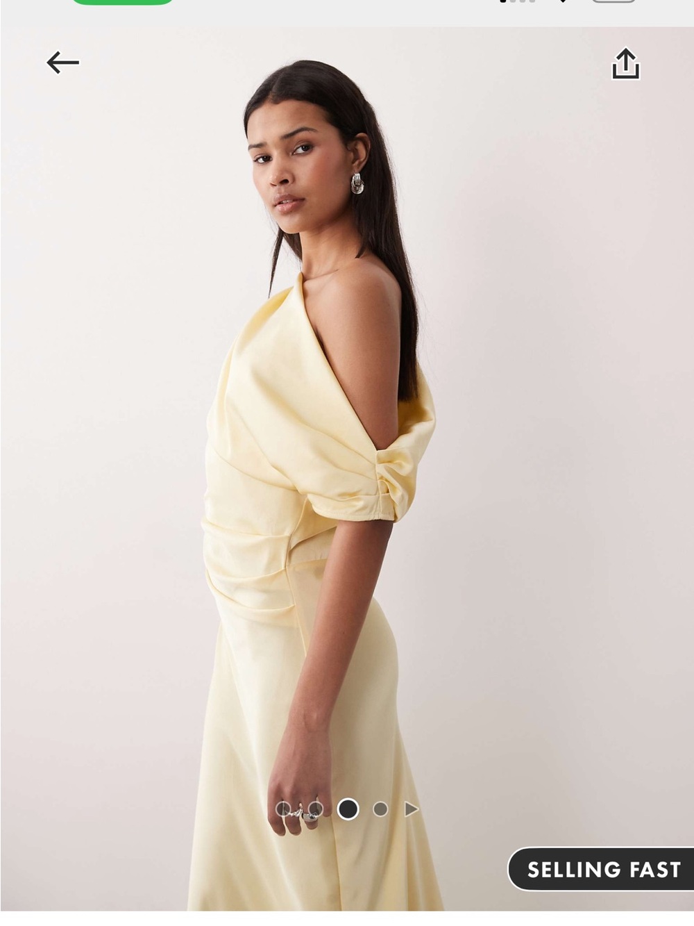 Satin dress in butter yellow- NWT - Picture 3 of 4